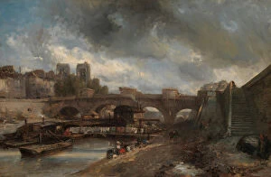 Notre Dame Gallery: The Pont Neuf, 1849-50. Creator: Johan Barthold Jongkind