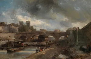 Storm Cloud Prints: The Pont Neuf, 1849-50. Creator: Johan Barthold Jongkind