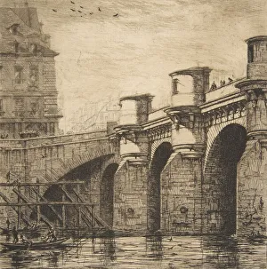 Meryon Prints: Pont-Neuf, Paris, 1853. Creator: Charles Meryon