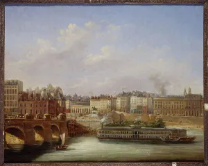 6th Arrondissement Prints: Pont-Neuf and the Quai de Conti in 1830. Creator: Paul Mallard