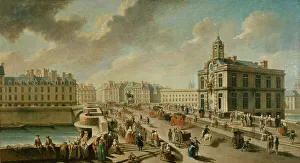 Water Amenities Prints: Pont-Neuf and Samaritaine pump, seen from Megisserie quay, 1777. Creator: Nicolas Raguenet