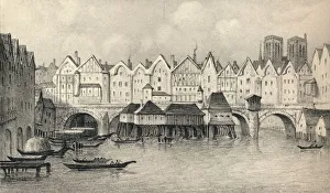 Pont Notre Dame Prints: The Pont Notre-Dame in 1560, 1915
