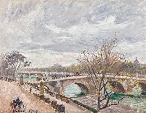 Pont Royal Prints: The Pont Royal, afternoon, overcast weather, 1903. Creator: Pissarro, Camille (1830-1903)