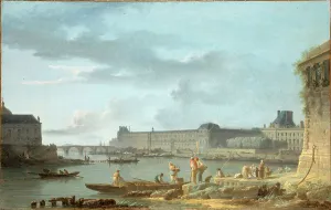 Pont Royal Prints: Pont Royal and the Louvre, seen from the Pont-Neuf embankment