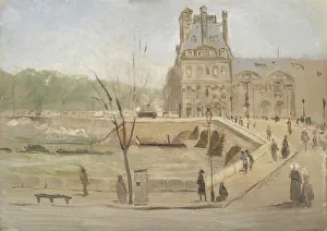 Pont Royal Prints: Pont Royal in Paris. Sketch, 1858-1861. Creator: David Jacobsen