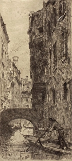 Gondolas Prints: Ponte del Pistor, 1880. Creator: Otto Henry Bacher