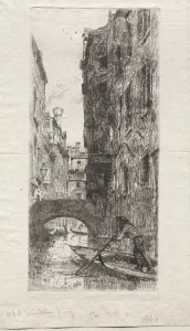 Otto H Bacher American Prints: Ponte del Pistor, Venice, 1880. Creator: Otto H. Bacher (American, 1856-1909)