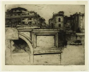 Ponte della Trinità, 1902-07. Creator: David Young Cameron