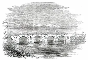 Tiber Prints: Ponte Molle - Rome, 1850. Creator: Unknown