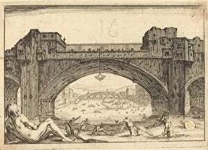Arno Collection: Ponte Vecchio, Florence, c. 1617. Creator: Jacques Callot