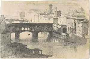 Arno Collection: Ponte Vecchio, Florence [recto], 1870-1872. Creator: John Singer Sargent