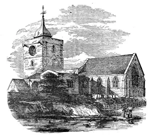 Drain Prints: Ponteland Church, Northumberland, 1854. Creator: Unknown
