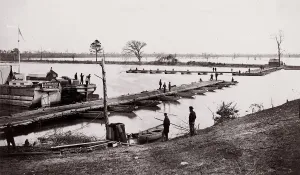 Egbert Guy Fox Gallery: Pontoon Bridge, 1861-65. Creator: Egbert Guy Fowx