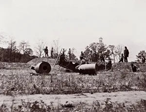 Pontoon Bridge at Deep Bottom, James River, 1864. Creator: Andrew Joseph Russell
