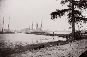 Pontoon Bridge, James River, 1864. Creator: Andrew Joseph Russell