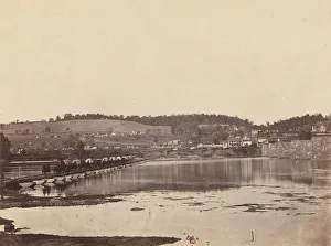 Waggon Prints: Pontoon Bridge Across the Potomac, Berlin, October 1862, 1862. Creator: Alexander Gardner