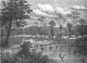 Pontoon-bridge on the Prah, c1880. Artist: W. P