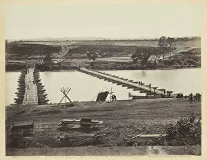 Timber Gallery: Pontoon Bridge Across the Rappahannock, May 1863. Creator: Alexander Gardner