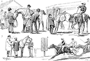 Wollen Prints: Pony and Galloway races at the Ranelagh Club on Boat-Race Day, 1890. Creator: Unknown