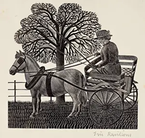 Modernism Prints: Pony and Trap, 1934. Creator: Eric Ravilious