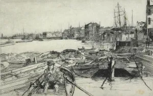 Whistler J Mcneill Prints: The pool. 1859. Creator: James Abbott McNeill Whistler