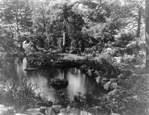 Pool in garden of estate of George F. Baker, Tuxedo, New York, c1915. Creator: Frances Benjamin Johnston