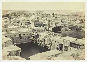Domed Collection: The Pool of Hezekiah, from the Tower of Hippicus, Jerusalem, 1857. Creator: Francis Frith