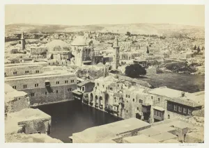 Reservoir Prints: The Pool of Hezekiah, from the Tower of Hippicus, Jerusalem, 1857. Creator: Francis Frith