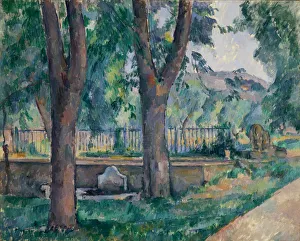 Aix En Provence Prints: The Pool at Jas de Bouffan, ca. 1885-86. Creator: Paul Cezanne