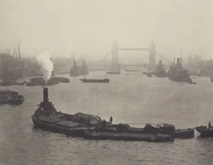 The Pool of London from London Bridge. From the album: Photograph album - London, 1920s. Creator: Harry Moult