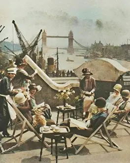 Docks Prints: The Pool from the Roof Garden of the Langbourne Club for City Women, 1920s, (c1935)