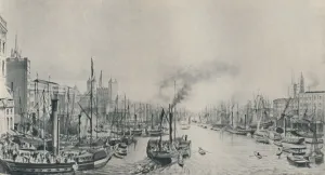 Londoners Then And Now Collection: The Pool: Steamer Trips, 1841, (1920). Artist: William Parrott
