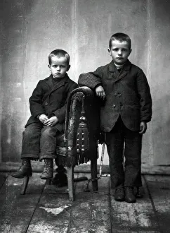 Urchins Prints: Two poor boys, late 1800s/turn of the century. Creator: Unknown