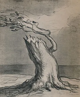 Roots Gallery: Poor France! The Trunk Is Blasted, 1871, (1946). Artist: Honore Daumier