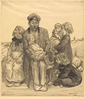 Destitution Gallery: Poor People (Les pauvres gens), 1914. Creator: Theophile Alexandre Steinlen