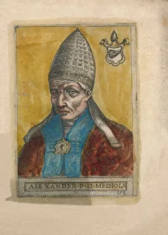 Papal Crown Prints: Pope Alexander II. Creator: Unknown