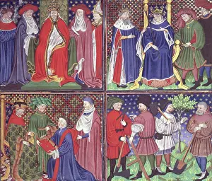 Laurent Prints: Pope enthroned, King of France enthroned