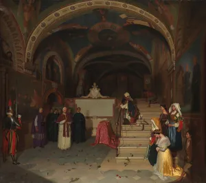 Bartolomeo Prints: Pope Gregory XVI Visiting the Church of San Benedetto at Subiaco