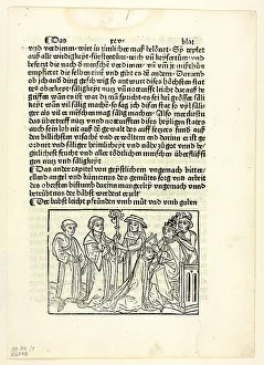 Letterpress Prints: A Pope Installing a Bishop from Speculu humane vite (Mirror of Human Life)