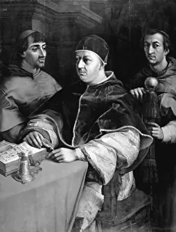 Pope Leo X and Cardinals Ludovico de Rossi and Giulio de Medici. Copy after Raphael, 1821. Creator: Christian Albrecht Jensen