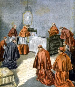 Last Rites Prints: Pope Leo XIII receiving the last rites on his deathbed, 1903