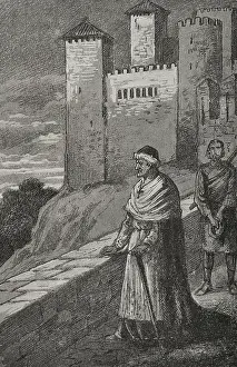 Defiance Prints: Pope Luna in the castle of Peniscola...in 1411 until his death... 1890. Creator: Unknown