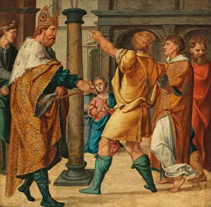 The Elder 1493 1555 Prints: Pope Marcellus ordains Cyriacus as a Deacon (Cyriacus altar from St)