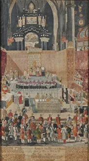 Pius Vi Prints: Pope Pius VI celebrates the Easter Holy Mass in St