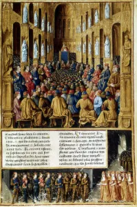 Inspiration Prints: Pope Urban II presiding over the Council of Clermont, France, 1095 (c1490)