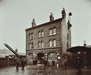 Fire Station Prints: Poplar Fire Station, No 75 West India Dock Road, Poplar, London, 1905