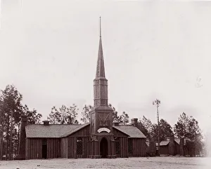 Osullivan Prints: Poplar Grove Church, built by 50th New York Volunteers, 1865. Creator: Tim O Sullivan