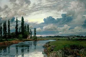 England United Kingdom Prints: Poplars in the Thames Valley, c1870-1910. Creator: Alfred William Parsons