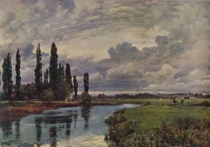 Modern Masterpieces Prints: Poplars in the Thames Valley, late 19th century, (1935). Creator: Alfred William Parsons