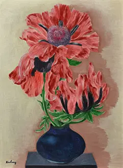 Bunch Of Flowers Prints: Poppies (Les pavots), 1937. Creator: Kisling, Moise (1891-1953)